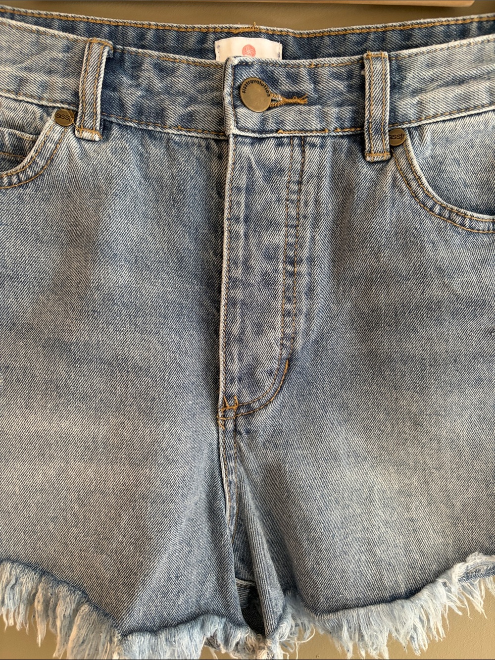 Sisstr Evolution Frayed Hem Light Blue Denim Jean Shorts size 28 - Picture 3 of 12